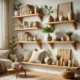 Natural Wood Floating Shelves